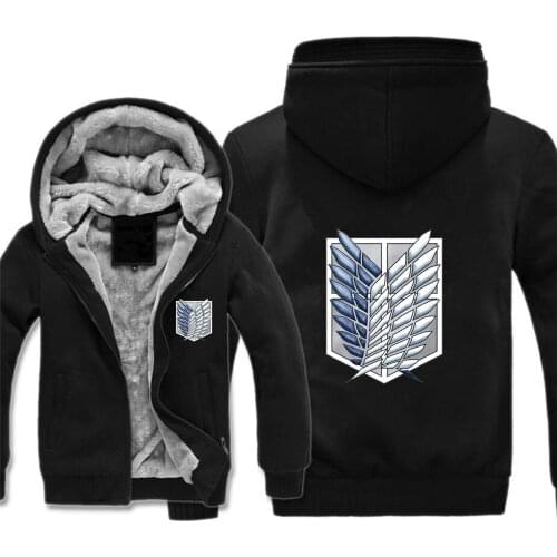 Anime Attack on titan jacket shingeki no kyojin Scratched Velvet hoodies Sweatshirt cosplay costume couples winter jacket