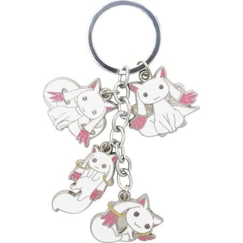 Anime Puella Magi Madoka Magica Keychain Cartoon Incubator Chubby Pendant Keyring Women Bag Car Jewelry Accessories