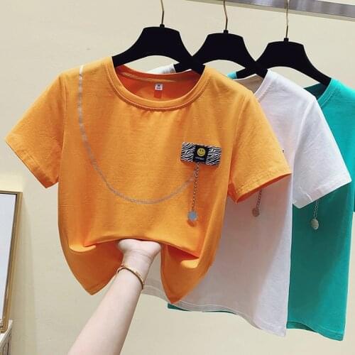 White T shirt Women Clothing Summer Tops Female Tshirt Short Sleeve Fashion Tee shirt Korean style 2021