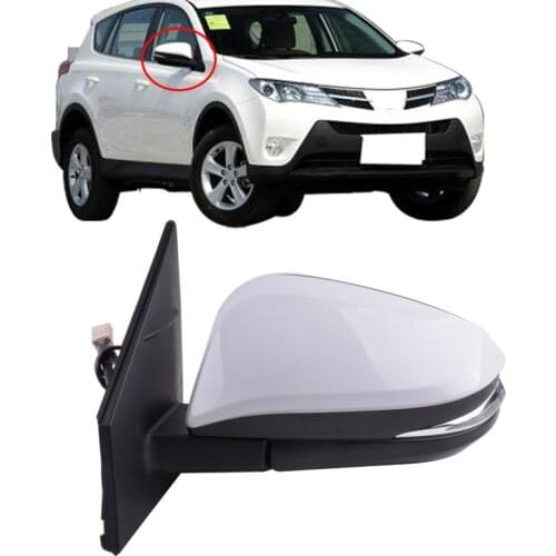 CAPQX Auto Electric Folding heated Rear View Mirror With LED Turn Signal 87940-0R130 For 2013 2014 2015 RAV4 side mirror 9 Wirs