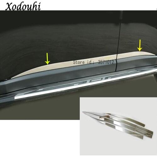 For Jeep Compass 2017 2018 2019 2020 Car Styling Cover Detector Stainless Steel Side Door Body Trim Stick Strip Molding Part