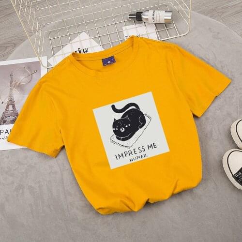Cat Ulzzang Tumblr Grunge T-shirt Graphic Harajuku T-shirt for Women Cartoon Casual T-shirt Kpop Kawaii Feminino T-shirt Girls