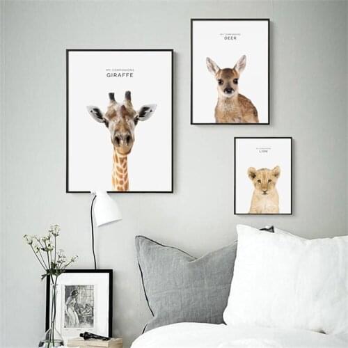 Cute animals Wall Art Canvas Paintings Cartoon Pictures For Room Living Room Home Decor No Frame