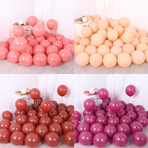 30pcs 10inch Retro Pink Coffee Blush Latex Balloons Wedding Birthday Party Decoration Anniversary Valentines day Globos