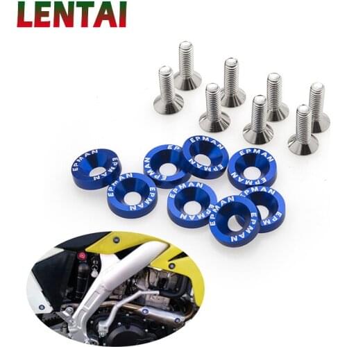 LENTAI 10Pcs Car modified screw gaskets Colorful styling For Subaru Impreza XV Hyundai Solaris tucson creta Kia Rio K2 Ceed