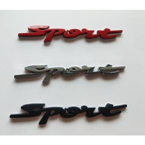 Metal Chrome Black Red 3D Letters “ SPORT ” Trunk Fender Emblems Badges Emblem Badge Sticker Decal