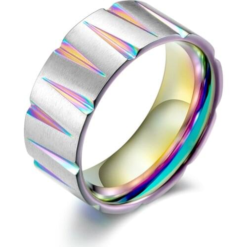 Fashion Simple Colorful Anelli Uomo New Jewelry Titanium Steel Mens Cone Ring Jewelry Good Quality