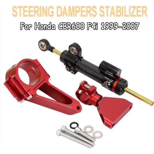 Motorcycle Fiber Carbon Steering Dampers 1999-2007 CBR600 Stabilizer Bracket Mount Kit Support For HONDA CBR600 F4i