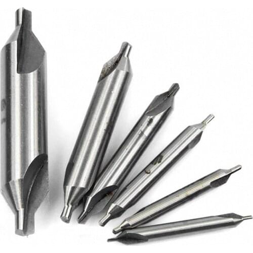 6pcs/set Electrical HSS Center Drill Bits Set Combined Countersinks Drill Bit Kit 60 Degree 5/3/2.5/2/1.5/1mm