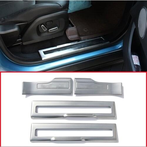 For Land Rover Range Rover Evoque 2012-2016 Stainless Steel Inside Door Sill Scuff Plate with Lamp Car Accessories 4pcs
