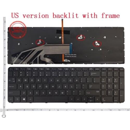GZEELE New US Laptop Keyboard For HP ProBook 450 G3 455 G3 470 G3 NO BACKLIT with Frame US
