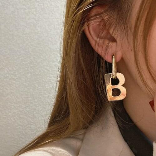 New Korean Metal B High-Grade Drop Earrings for Women Gril Fashion Trend Exquisite Dangle Earrings Party Earings Jewelry