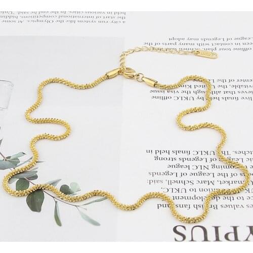 Hot Sale Party Gift New Simple Jewelry Corn Chain Necklace Stainless Steel Woman Necklace Wholesale