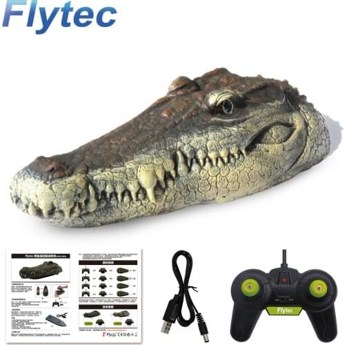 Flytec V005 RC Boat 2.4G Remote Control Electric Racing Boat for Pools with Simulation Crocodile Head Spoof Toy Kid