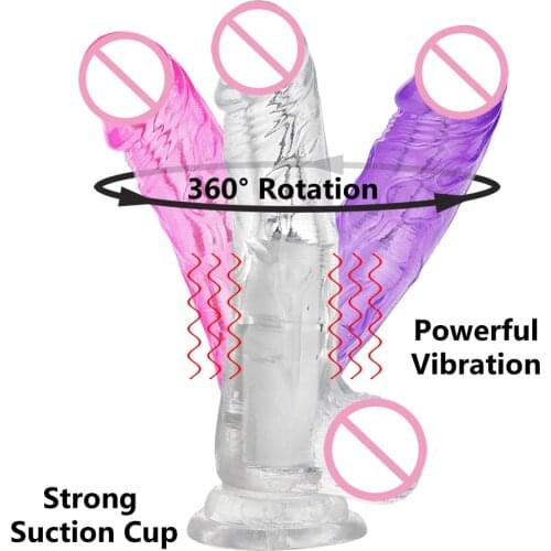 Sex Shop Rotating Dildo Realistic Vibrator Strapon Big Jelly Dick Suction Cup Sex Machine Erotic Sextoy Adult Sex Toys for Woman