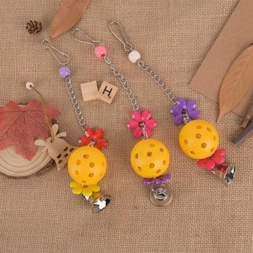 Random Cute Cage Hanging Parakeet Budgie Products Pet Bird Supplies Pet Bird Toys Parrot Bites Climb Chew Toys Bell Swing