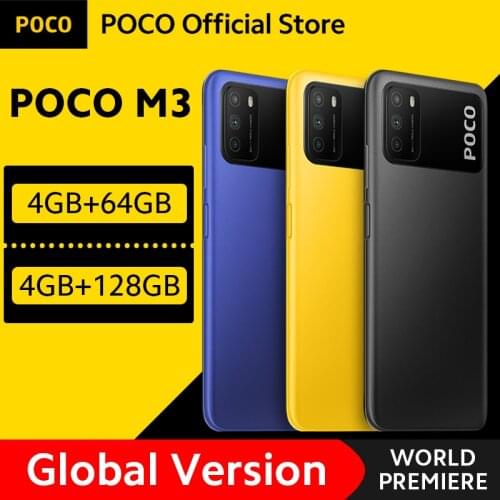 In Stock Global Version POCO M3 Smartphone Snapdragon 662 Octa Core 4GB RAM 64GB ROM 6000mAh Battery Mobile Phone 48MP Camera