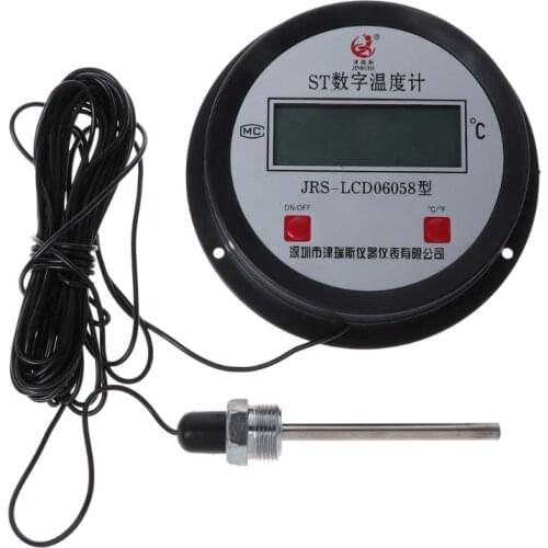 LCD-105 Thermometer Battery 10 Meter Probe ,High-temperature Industrial Water Boiler Digital Thermometer 10M Wire with Probe