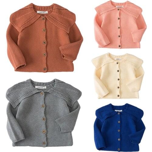 Kids Baby Newborn Cardigan Coat Autumn Winter Girl Knitting Sweaters Cotton Boys Jacket Childrens Clothing