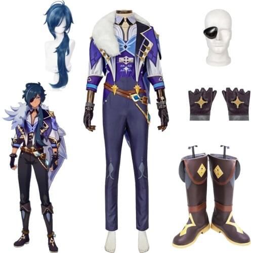 Game Genshin Impact Kaeya Original Skin Battle Uniform Gorgeous Outfit Cosplay Costume Halloween Men Free Shipping 2021New