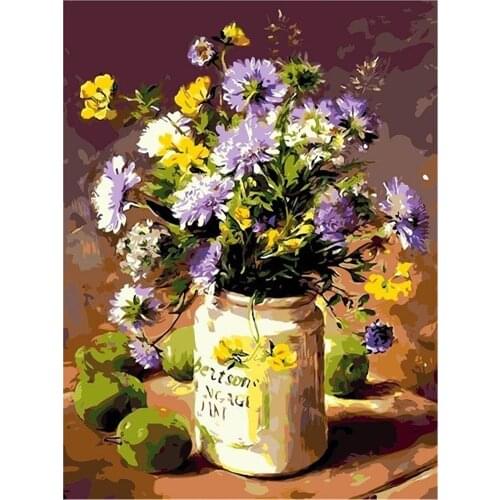 Flower Vase Printed 11CT Cross-Stitch Full Kit Embroidery DMC Threads Sewing Hobby Handmade Needlework Home Decor Magic