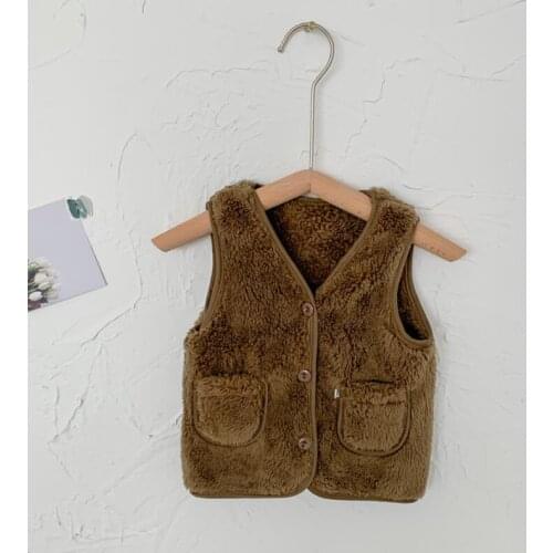 2020 Spring Autumn Winter Baby Toddler Boy Girl Vest Tops Boys And Girls Vests Fur Wool Waistcoat Kids Tank Children Outfit