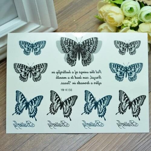 High lasting butterfly waterproof temporary tattoos men tatoo tatouage temporaire henna tattoo pokemon rouge a levre glitter