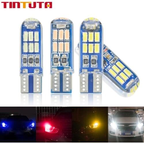 W5W 100PCS T10 LED T10 Strobe LED Flash LED 194 168 W5W Silica gel 15SMD Led Parking Bulb Auto Wedge Clearance Lamp CANBUS