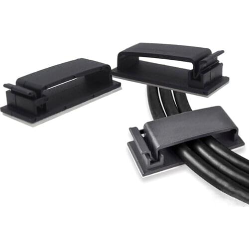 5pcs Cable Clamp Cable Holder Cord Management Desk Wire Tie Fixer Adhesive Car Cable Organizer Clips Cable Winder Drop 2colors