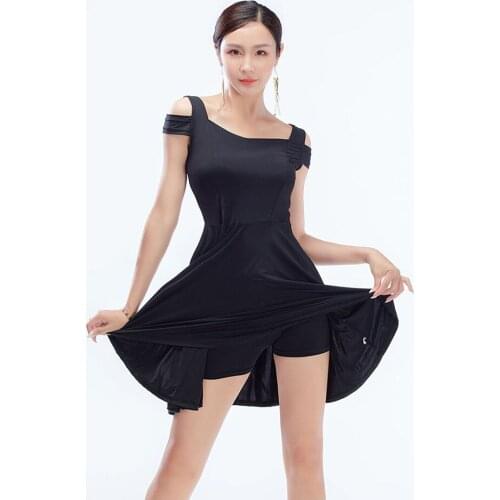 2021 New CM101 Shoulder Hole Short Sleeve Female Latin Dance Dress Women Dancing Dresses for Ballroom Belly Modern Performance