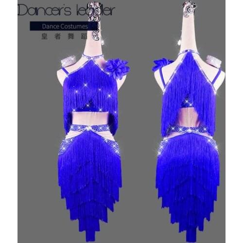 Latin Dance Dress Woman Diamond Tassel Dance Competition Costume Adult Children High-end Custom Professional Stage Performance