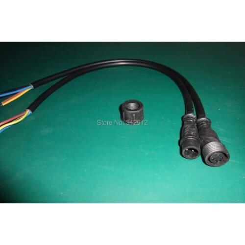 10pcs/lot 4 Core BLACK Waterproof pigtail,50cm long each;male and female;male connectors diameter:13.5mm