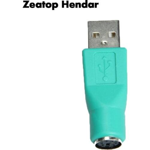 10Pcs USB Male Plug Converted to PS2 Female Cable Adaptor Cyan Colour PS/2 Connector for Computer Mouse Keyboard