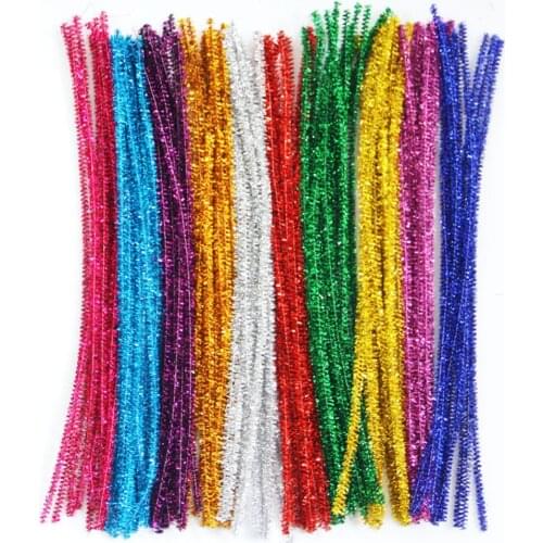 100pcs 30cm Multicolour Creative Diy Plush Sticks Educational DIY Toys Handmade Art Craft Glitter Plush Strips Kid Toy Xmas Gift