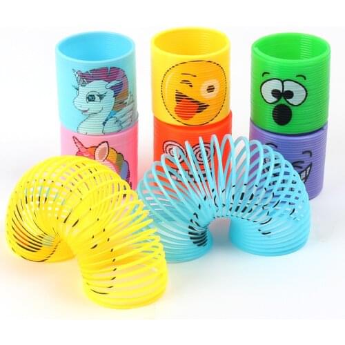 12PCS Mini Rainbow Magic Springs Toys Happy Face Unicorn Kids Birthday Party Favors Classroom Prizes Goodie Bag Pinata Fillers