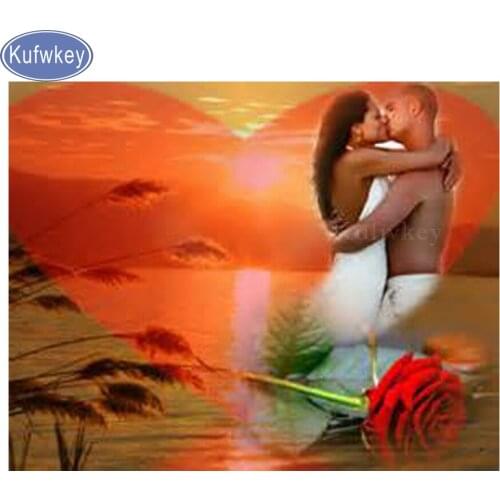 Diamond Painting Full square "Forever In Love Pattern"Diamond picture 5D Diy Diamond Embroidery mosaic Fantasy rose Painting art
