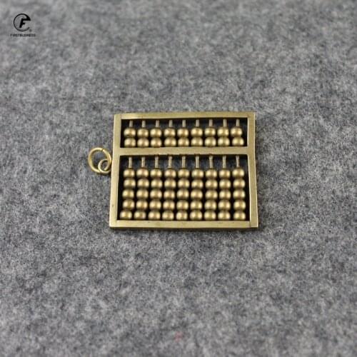 Antique Copper abacus key chain tea pet Miniatures Figurines Small Ornaments Brass china computer Accessories Desk Decortions