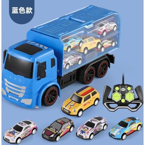 Wireless remote control driving double-sided container truck with light toy car transport engineering truck men and girls gifts