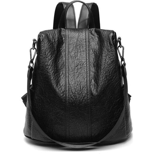 Large Capacity Leather Women Backpack Fashion Solid Travel School Bags For Teenager Girls Casual Women Backpacks Casual C1405