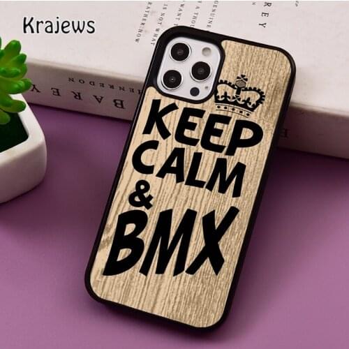Keep calm & BMX Biker cycling phone Case For iPhone 5 SE 2020 6S 7 8 Plus 12 mini 11 Pro X XR XS Max Samsung S9 S10 coque Cover