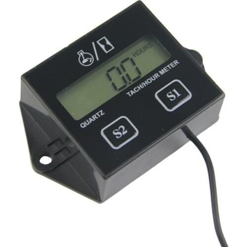 FATCOOL Tech Hour Meter Digital Engine Tachometer Gauge Inductive For Motorcycle Motor Stroke Engine Spark