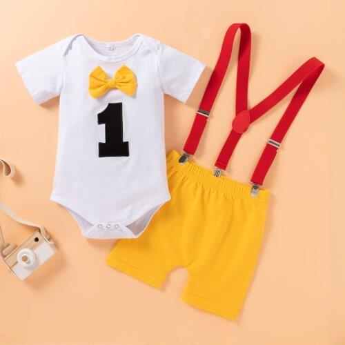 Baby Boy Romper Set Toddler Boys Clothes Kids Jumpsuit 1st Birthday Outfits Infant Clothing Playsuits One Year Baby Boy Overalls