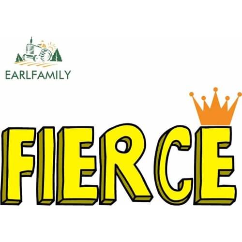 EARLFAMILY 13cm x 6.5cm Funny Car Sticker Fierce Queen Decal PVC Feminism Woman Empower Strong Crown