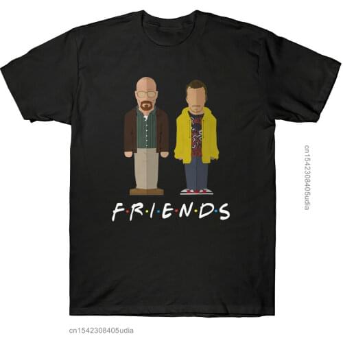 Breaking Bad Walter And Jesse Friends Funny Vintage Mens T Shirt Cotton Black T Shirts Men Harajuku Streetwear Tshirt Male