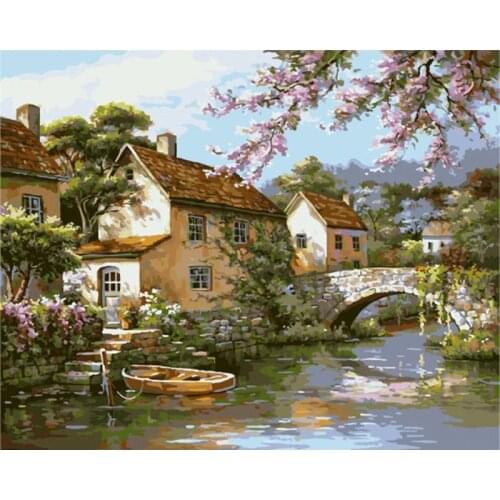 GATYZTORY DIY Painting By Numbers Zero Basis HandPainted Colouring Oil Painting Landscape Wall Decor Adult Child Leisure
