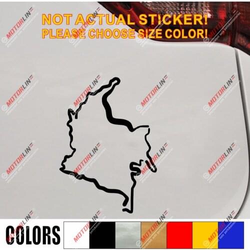 Map Outline of Colombia Country Decal Sticker Car Vinyl Colombian b