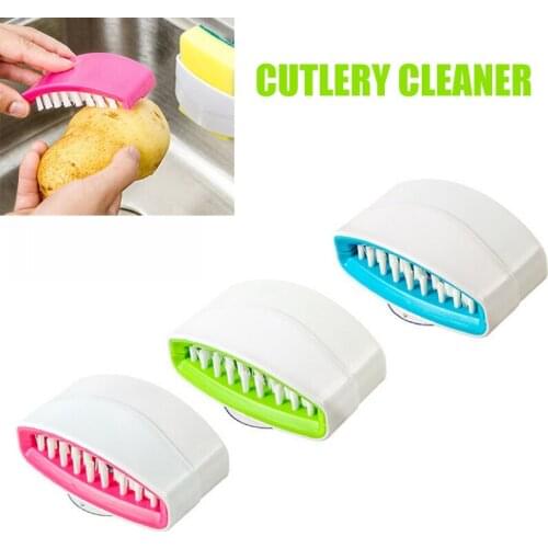 Kitchen Dish Washing Tool Sponge Brush Utensil Scrubber Suction Sink Strainer Multifunctional Cutlery Fruit Vegetable Cleaner