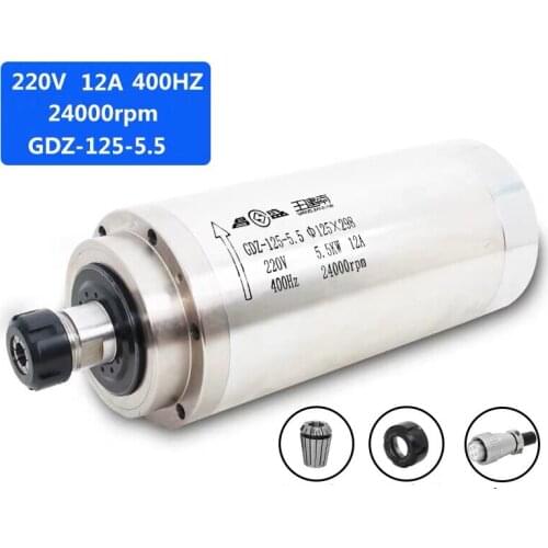 CNC Router spindle motor 5.5KW water-cooled D125mm,24000rpm spindle
