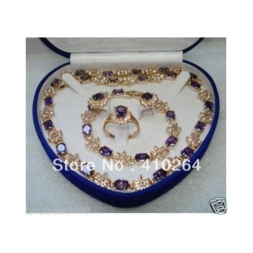 Wholesale_jewelry_wig$ free shipping Mothers Day gift true filled Earring Bracelet Necklace Ring jewelry set