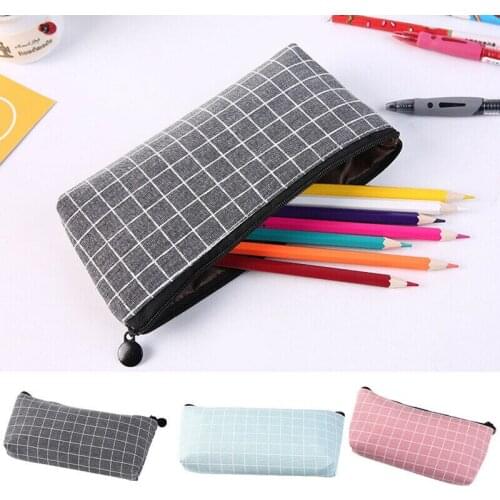 Fashion Pen Pencil Pouch Large Capacity Pen Box School Stationery Travel Cosmetic Toiletries Storage Bag